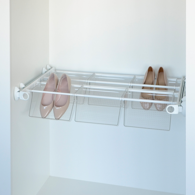 Plus - Shoe rack 6V - white - white - transparent polycarbonate 5